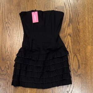 NWT - Edikted Black Tiered Mini Dress